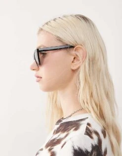 Monki Oversized Cat Eye Sunglasses In Black For Women 8 Monki Oversized Cat Eye Sunglasses In Black For Women -Monki Shop 208225529 3